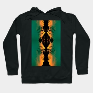 Big Dam Reflections Silhouette  - by Avril Thomas Hoodie